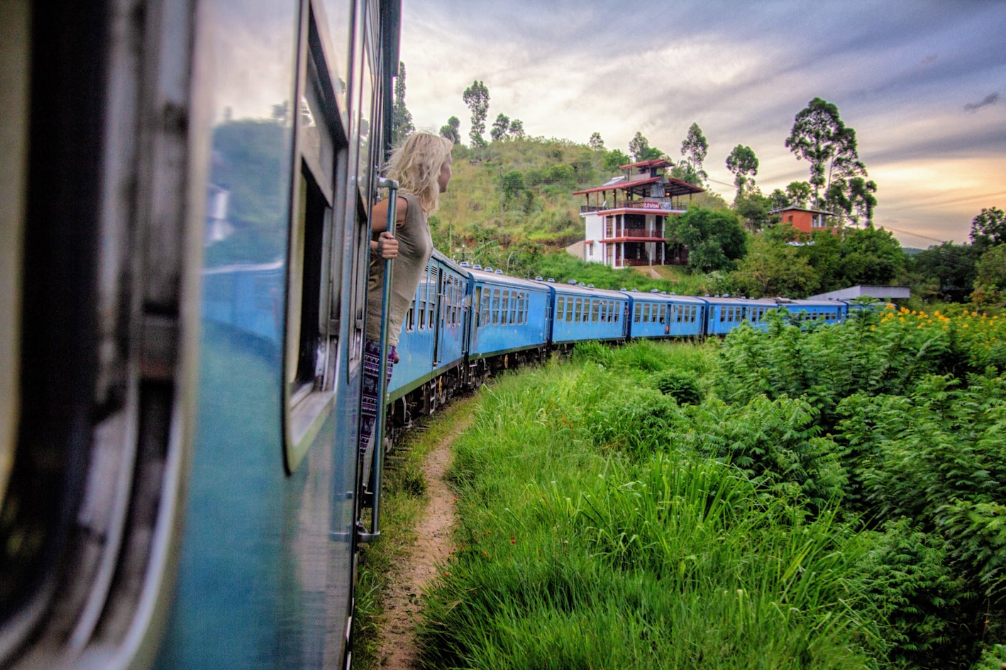 Train through tea plantations